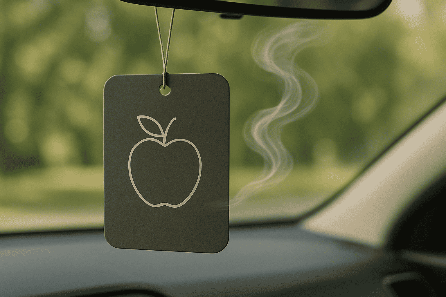 Bildoftsbricka som hänger i bilen.